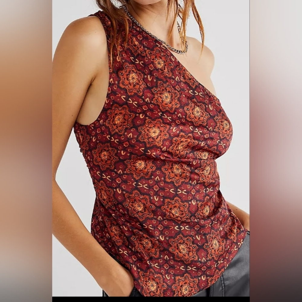 Free People One Shoulder Flowy Top
